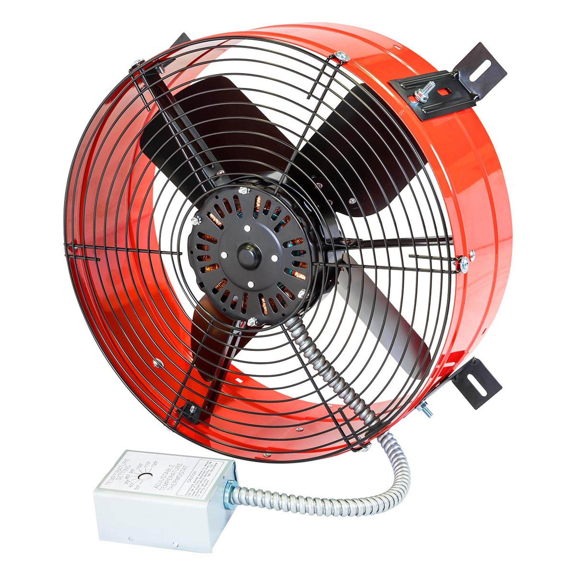 Maxx Air, 1300 CFM Gable Mount Power Attic Ventilator, Air Delivery 1300 cfm, Model# CX1500 RED